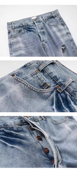 destroy ripped holes high street pants mens casual harajuku zipper straight trousers hip hop fashion streetwear baggy joggers unique joggers style 2174