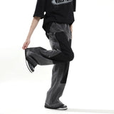 hip hop graffiti black wide leg jeans mens vintage distressed patches ink splashed jeans y2k logging cargo denim trousers women unique cargo style 4496