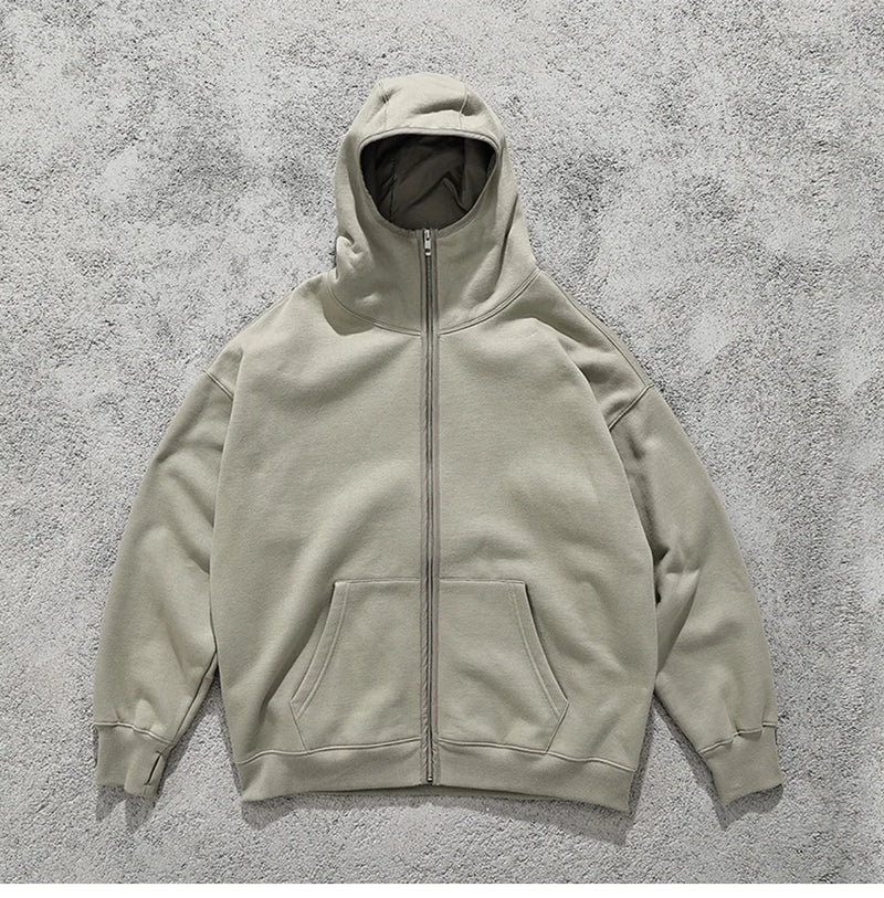 vaporwave melting smiley featuring streetwear solid color ninja zipper hoodies mens fleece turtleneck cardigan outdoor oversized hoody plus velvet charge coat