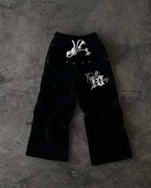 streetwear sweatpants y2k pants mens womens hip hop striped letters embroidery retro cotton baggy hosen joggers cargo pants unique joggers style 551