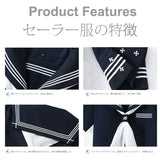 Navy Sailor Outfit Japanese Style School Uniform Skirt Girls JK Uniforms Student Sailor Dress Korean Student Seifuku COS Costume