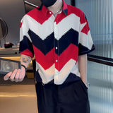 2023 Summer New Light Luxury Fashion Shirt Short-sleeved Men's Tops All-match Men All-match Boutique Clothing Simple Style