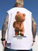 Trapwear Tribal flames – 2024 New Funny Bear Printed Vest Men Hip Hop Streetwear T-Shirt