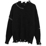 grunge knit sweater with heavyweight fabric, layered urban look for cold weather, street fashion menswear trend for seasonal 