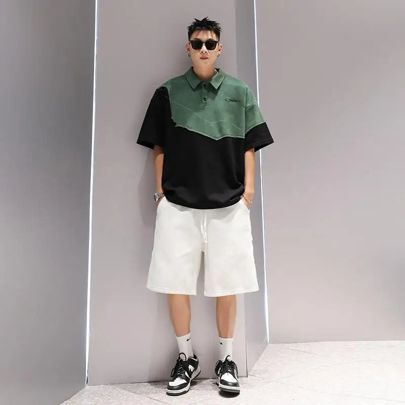 Glitchcore Melting smiley – Summer Street Hip Hop Men And Women Trendy Personality Polo