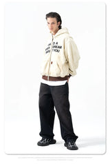skatercore crying character featuring graffiti printed fleece casual hoodie