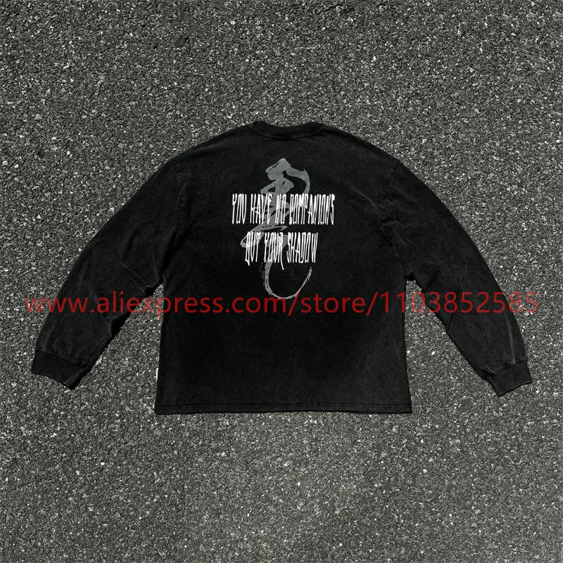Y2k Oversized shirt – Autumn Vintage Long Sleeve T Shirt Heavy American West Coast