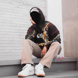 High Street Lightning Foam Print Pullover Fleece Hoodies For Men And W