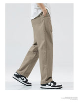 2024 new linen straight baggy pants for men summer breathable wide leg trousers y2k streetwear drawstring gym pantalones hombre unique default style 3279