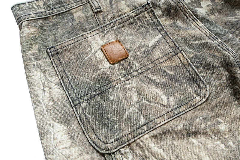 streetwear trees print camouflage baggy jeans for men and women patchwork washed casual denim trouses oversized loose cargos unique cargo style 988