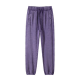high street dark distressed vintage baggy joggers pants ins versatile drawstring sports pants men washing wax dyeing sweatpants unique joggers style 3183