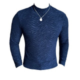 Cyberpunk Crying character – Semi Turtleneck Stretch Slim Fit T Shirt Men Long Sleeve Thi