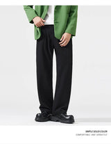 suit pant men korean streetwear fashion loose casual plus size straight suit pant office man commuter pants trousers unique default style 2234