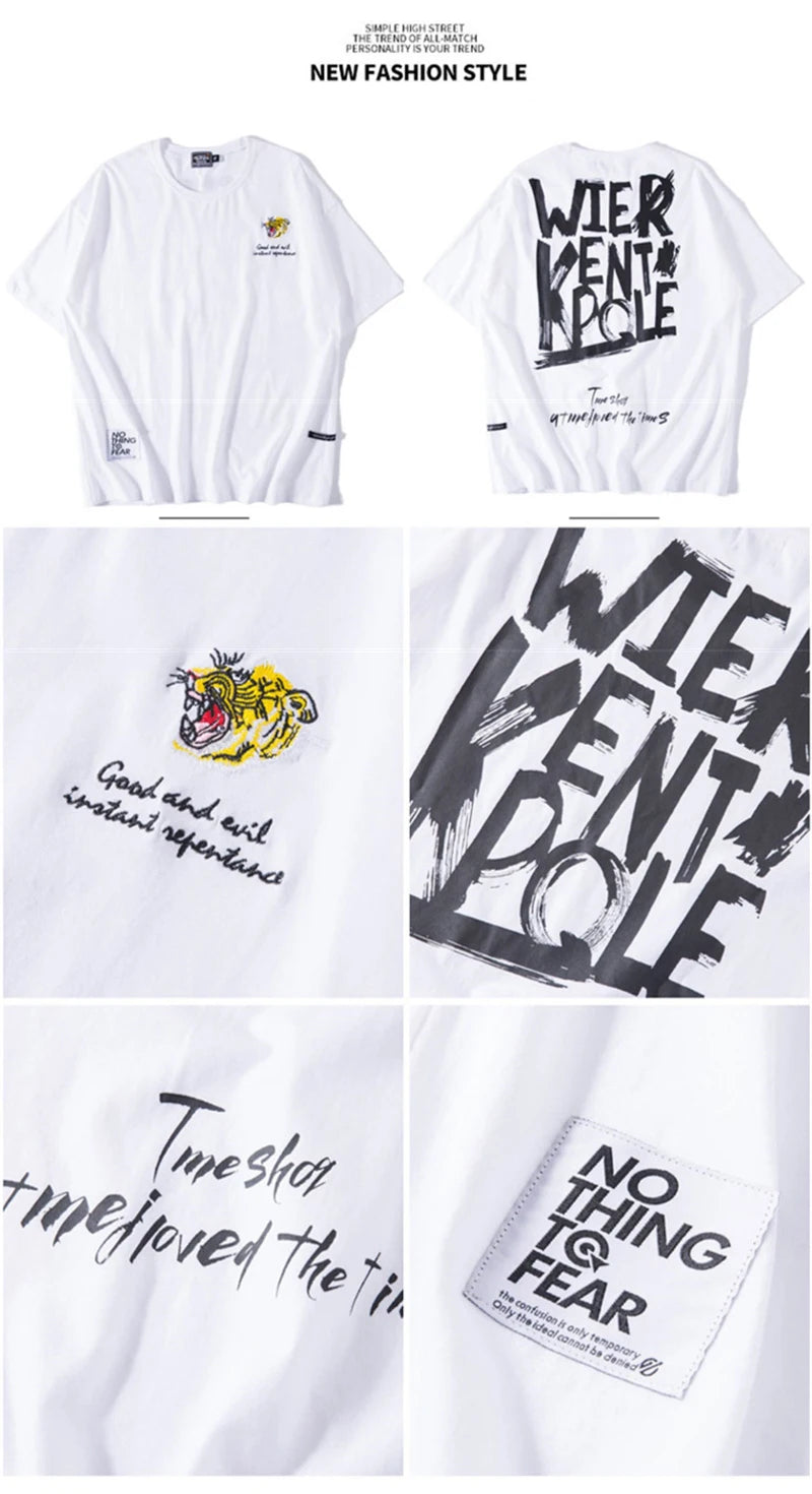Y2k Angelcore design – Summer Letter Printed Oversized T Shirt Men Hip Hop Fashion
