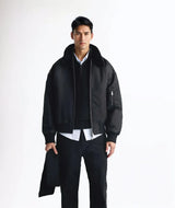 leather panel jacket, streetwear for men, men's streetwear fashion, oversized urban jacket, high quality cold-weather coat