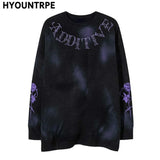 hip hop knitted sweater streetwear mens letter rose printed punk gothic oversized o neck pullover jumpers harajuku loose tops trendy hip hop style outerwear, high quality cotton pullover, unique limited edition hoodie