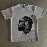 y2k manga graffiti tee with layered flame print and glitch shadow