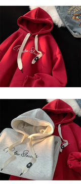 Men Hoodie Letter Printed Long Sleeve Autumn Sweatshirts Goth Fashion Y2K Vintage Hoodies Streetwear Fleece Pullover