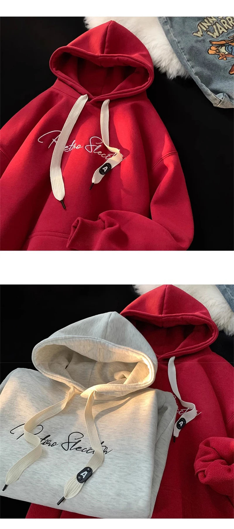 Men Hoodie Letter Printed Long Sleeve Autumn Sweatshirts Goth Fashion Y2K Vintage Hoodies Streetwear Fleece Pullover