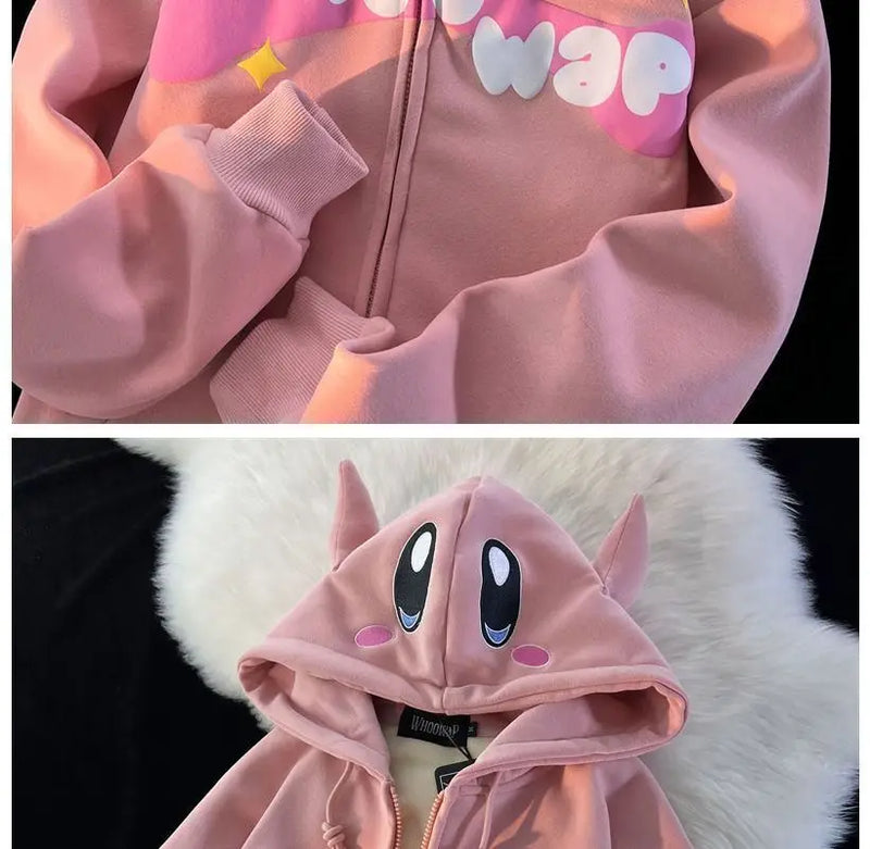 Harajuku Tee – Harajuku Devil Embroidery Hoodies Women Japanese Sweet Stree – Streetwear Fashion for Men & Women