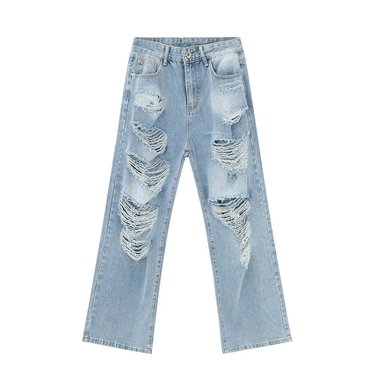 vintage ripped straight jeans blue baggy jeans trousers streetwear luxury loose casual distressed denim pants male y2k hombre unique jeans style 578