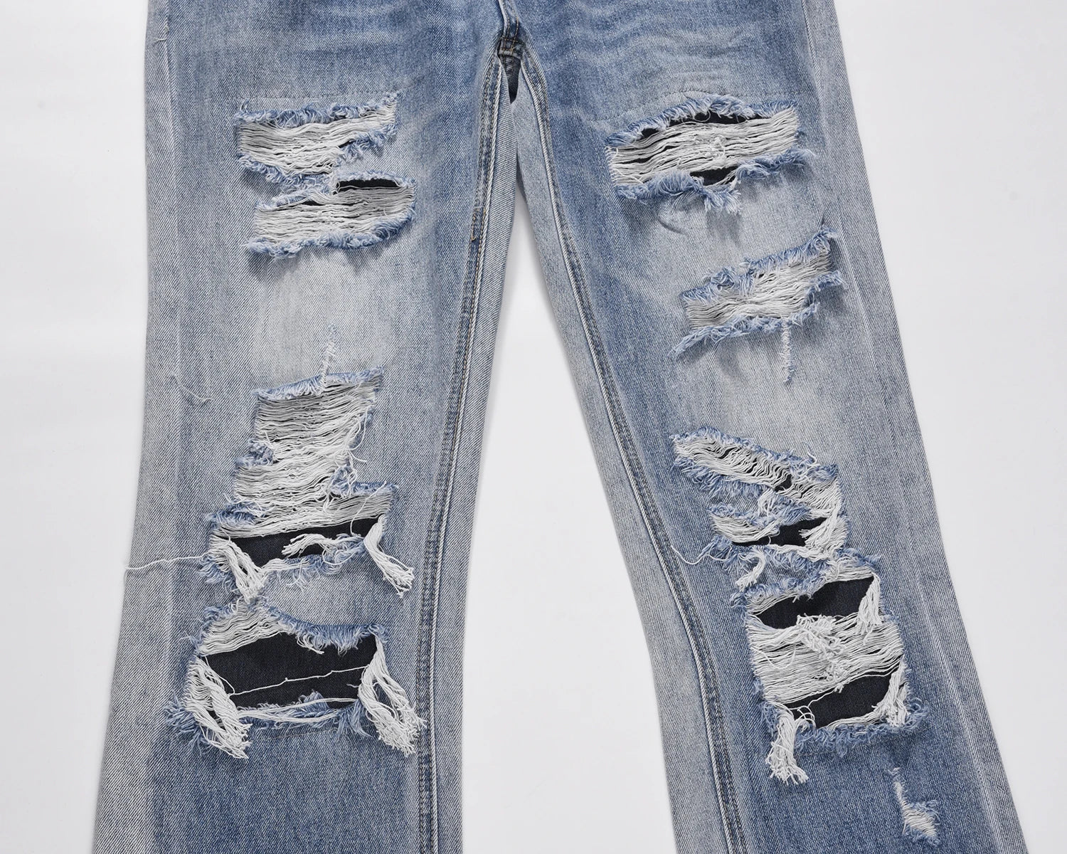 street wear washed hole destroyed skinny jeans denim hip hop blue cylinder male casual slim jeans pants ripped denim trousers unique jeans style 257