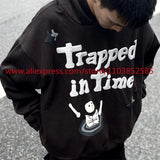 2024 Autumn Winter New Vintage Velvet Hoodie Long Sleeve American Heav