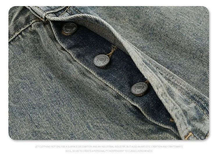 Autumn and winter new mud-dyed jeans