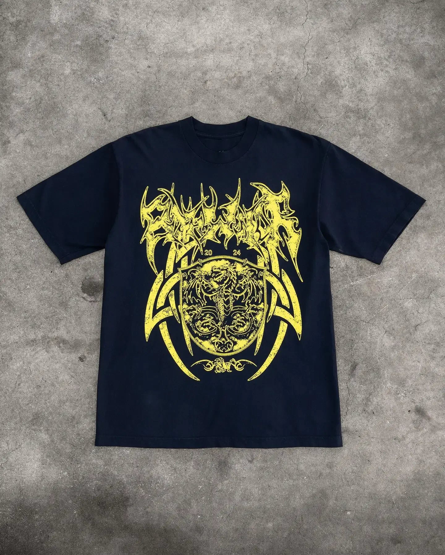 Cyberpunk Anime panel – American Trendy Gothic Dragon Letter Printed Oversized T Shi