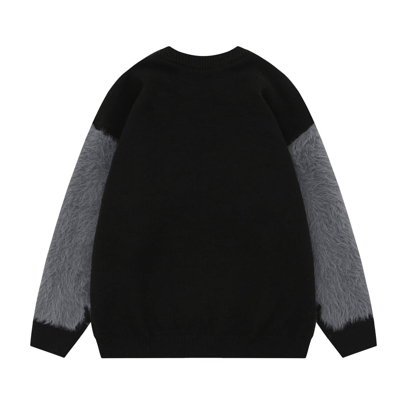 imitation mink fur antarctic velvet knit sweaters winter mens mohair knitwears oversized street wear round neck long sleeve high quality cotton pullover, urban wear with bold artwork, unique limited edition hoodie