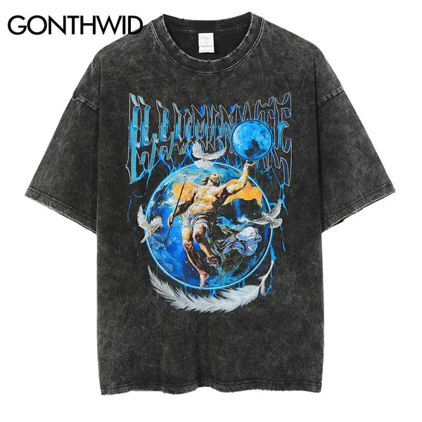 Skatercore Top – 2023 Streetwear T Shirt Hip Hop Vintage Painting Graphic Pri – Modern Streetwear for Everyone