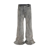 ro ribbons desert colore high elastic micro flared jeans mens straight baggy casual boot cut oversize solid loose denim trousers ripped baggy denim