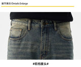 men broken hole patch loose casual plus size straight ripped denim pants jeans man streetwear fashion baggy jeans trousers unique jeans style 3165