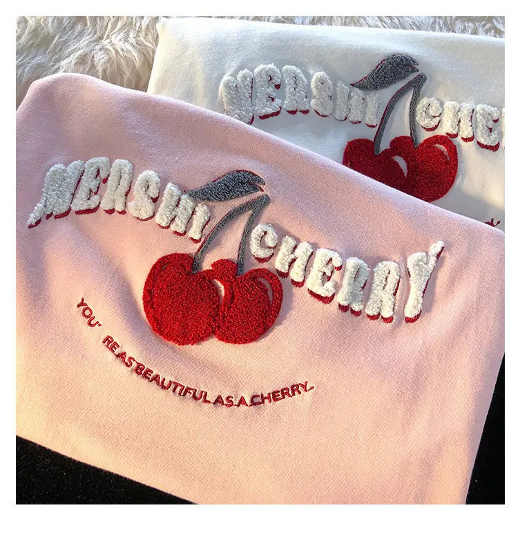 Anime Graphic tee – Fashion Korean Brand Chic Flock Cherry Embroidery T Shirts K