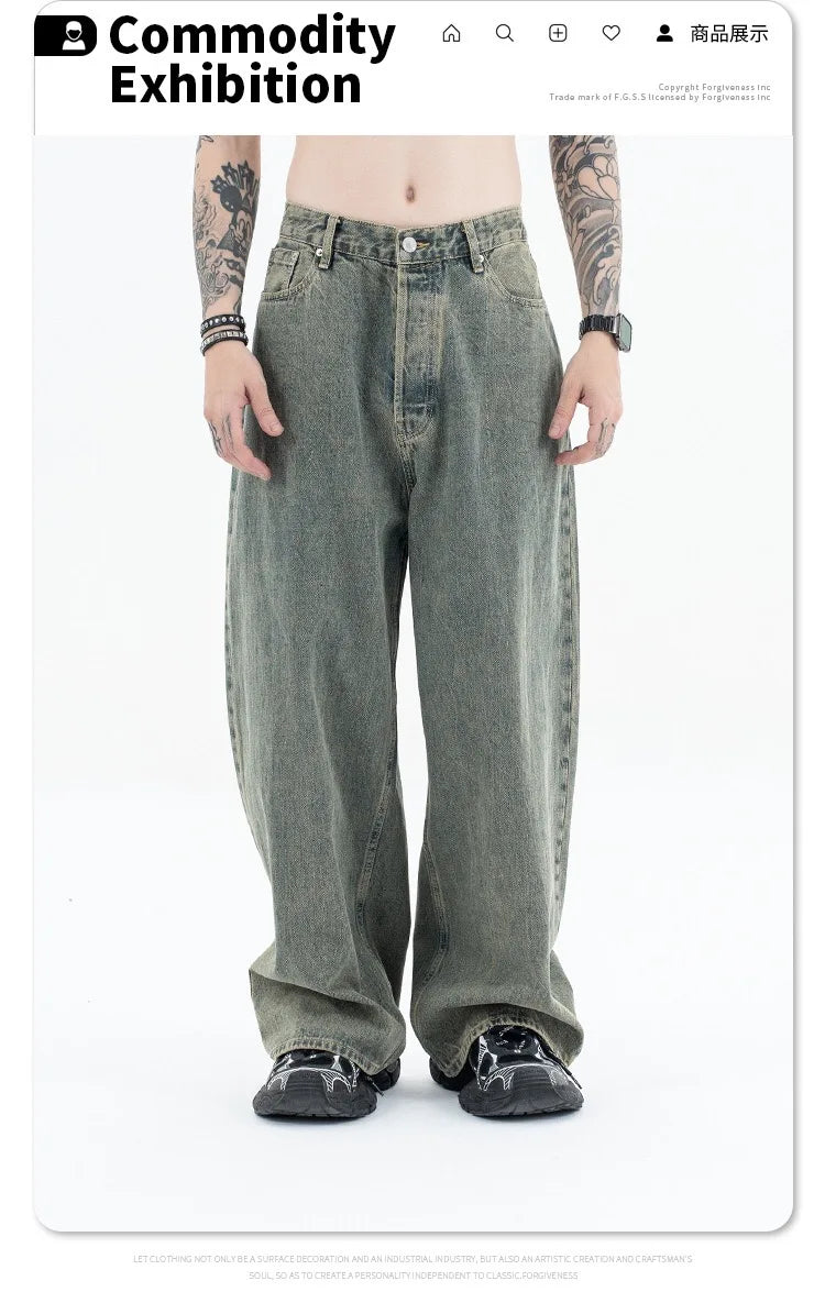 Autumn and winter new mud-dyed jeans