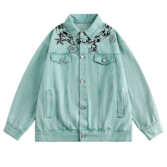 Oversized minimalist quilted hop harajuku denim