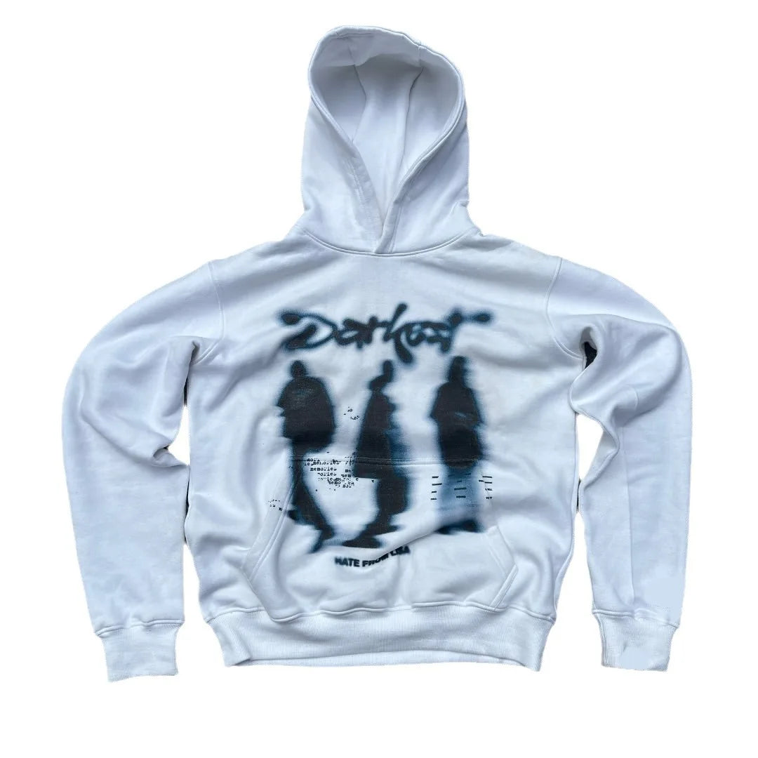Y2k Winter Long Sleeved Hoodie Sweatshirt Oversized Winter Clothes Streetwear Y2k Vintage Punk Graffiti Print