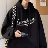 Autumn Letter Print Hoodie Fashion Men Harajuku Aesthetic Pullover Hoo