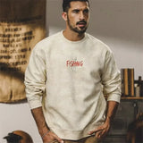 Autumn Funny Fishing Graphic Print Sweatshirts For Men High Street Let
