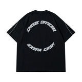 Harajuku Broken heart – Y2K Streetwear Reflective Strip White Black Oversized T Shir