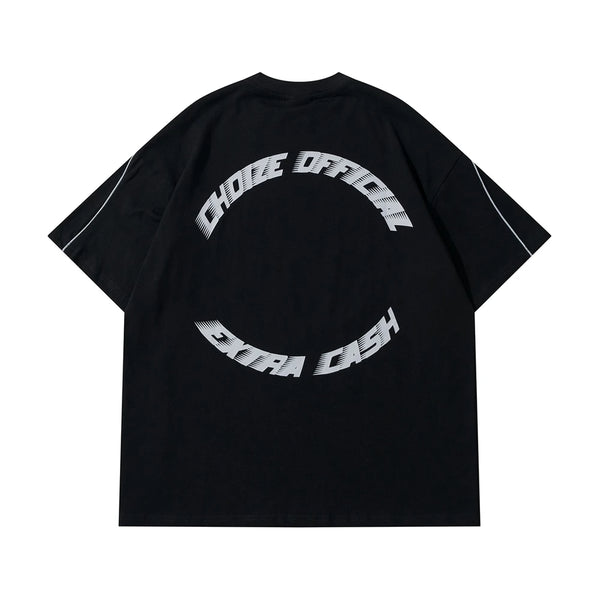 Harajuku Broken heart – Y2K Streetwear Reflective Strip White Black Oversized T Shir