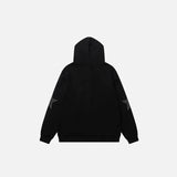 American Zip Up Hoodie Jacket Y2K Grunge Vintage Star Patch Punk Gothic Loose Hooded Sweatshirt Coat Harajuku Cotton Streetwear