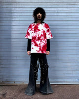 Street American Gothic Punk Retro Dark Style Short-sleeved Tops Women Y2k Harajuku Fashion Casual Loose Oversized T-shirts Men