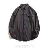 American Corduroy Cotton Shirt Man Thickening Long Sleeve Brand Trendy French Style Designer Loose Casual Workwear Coats