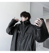new 2024 men metal thug club pu leathers zippers bomber coats jackets down shirts cotton warm winter size 1 2 3 745 nan stree - variant style 5f96fc for streetwear fashion