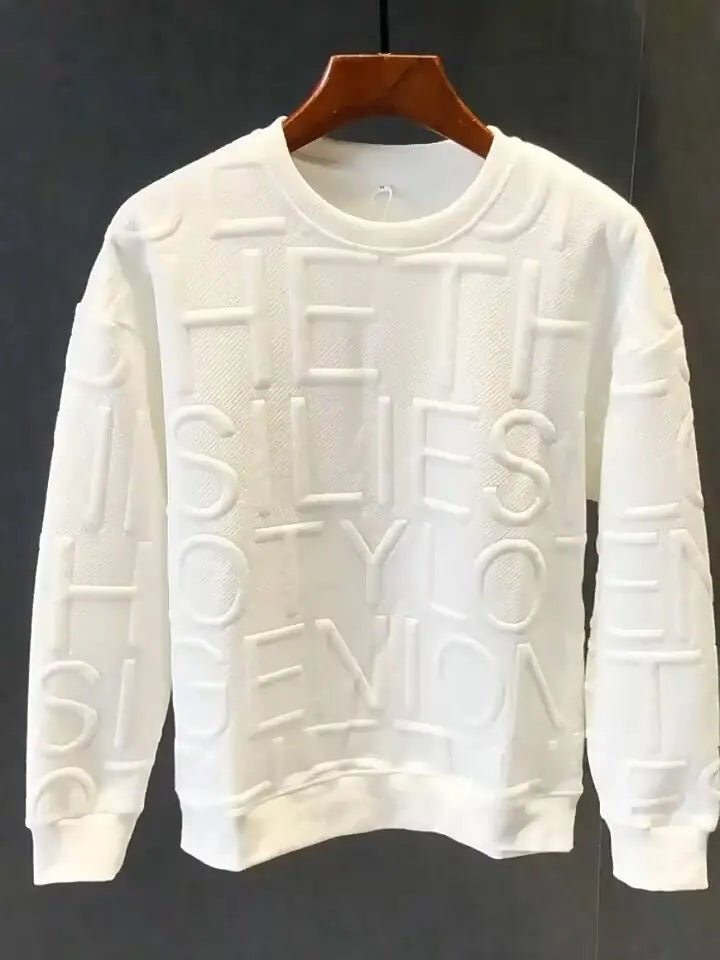 Sadcore Chrome logo – Autumn Mens Sweatshirt American Trendy 3D Letters Top Haraju