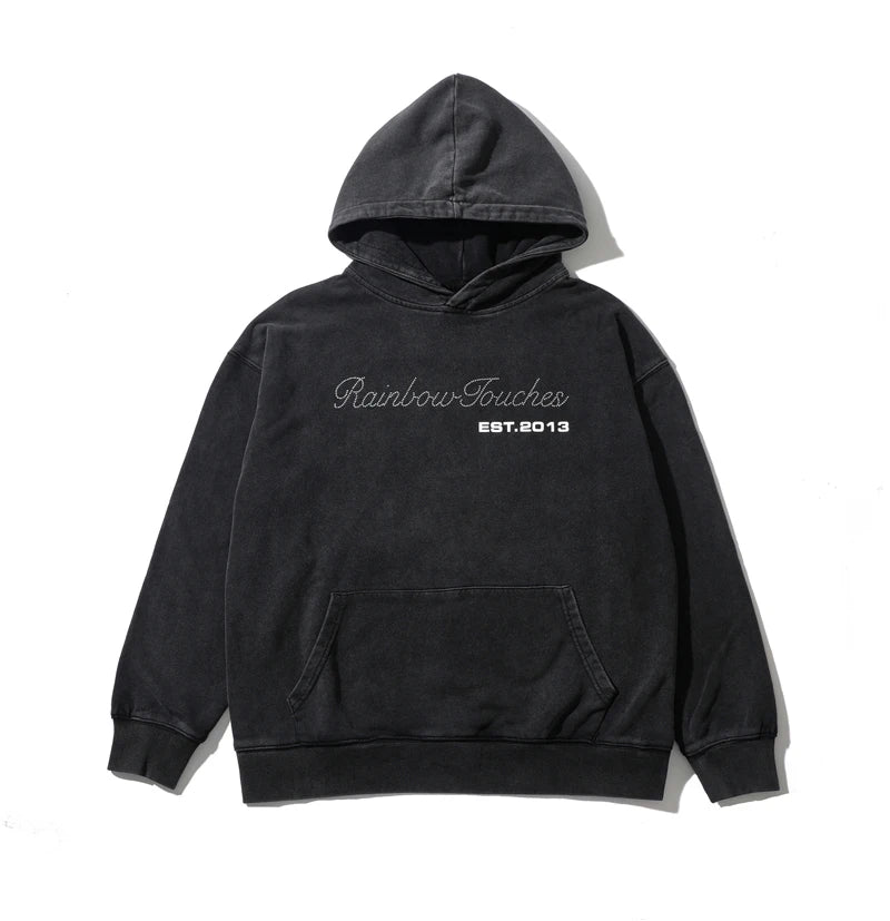 rainbowtouches washed hoodie 2022 men fashion autumn hip hop fashion high street skull graphic print unisex essential hoodie high quality cotton pullover, trendy hip hop style outerwear, unique limited edition hoodie