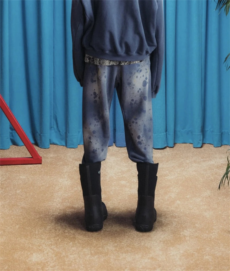 rrr123 brand fashion high street heavyweight best quality cotton washed distressed drawstring casual sport pants unique default style 6138