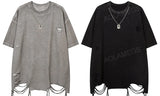 Skatercore Crying angel – Men T Shirts Solid Ripped With Necklace T Shirt Harajuku Vin