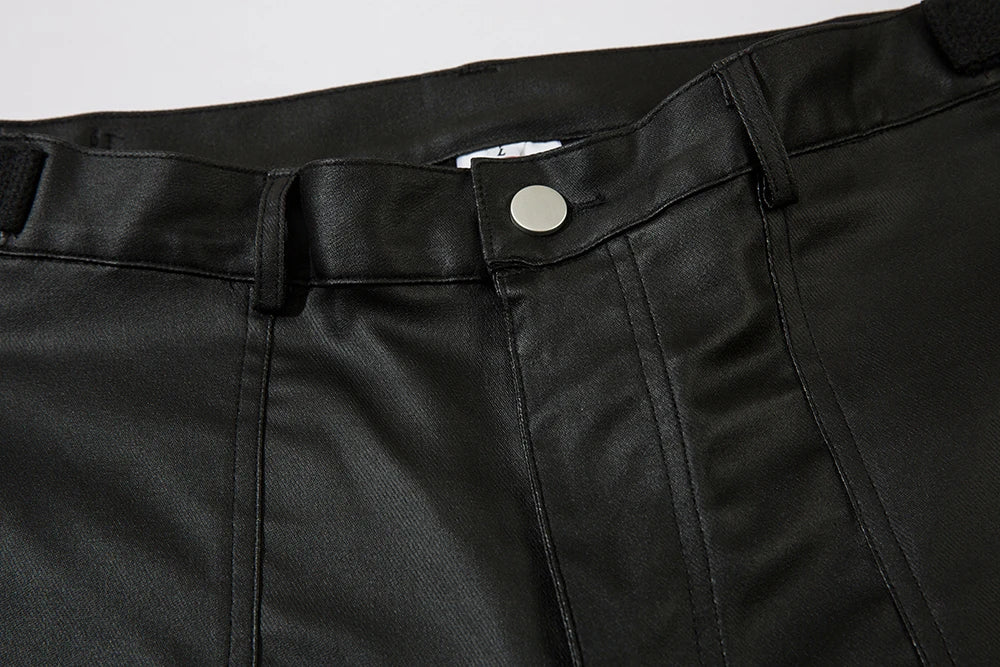 high street striped pu leather cargo pants mens harajuku straight ropa hombre loose overalls oversized casual trousers unique cargo style 5773